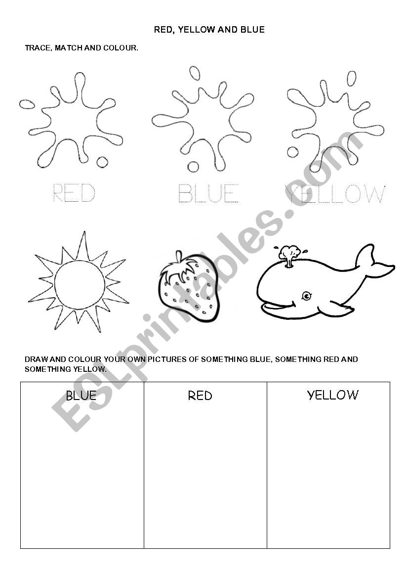 Primary colours practice worksheet