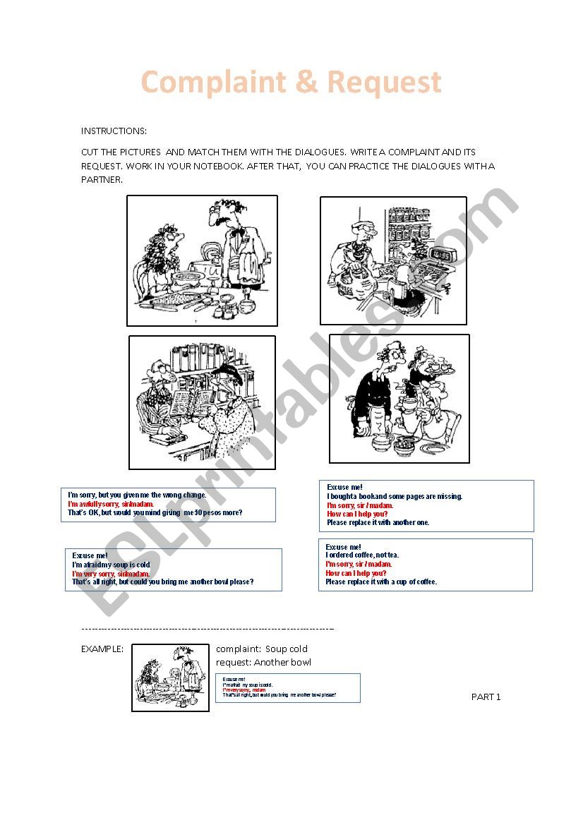 COMPLAIT & REQUEST worksheet