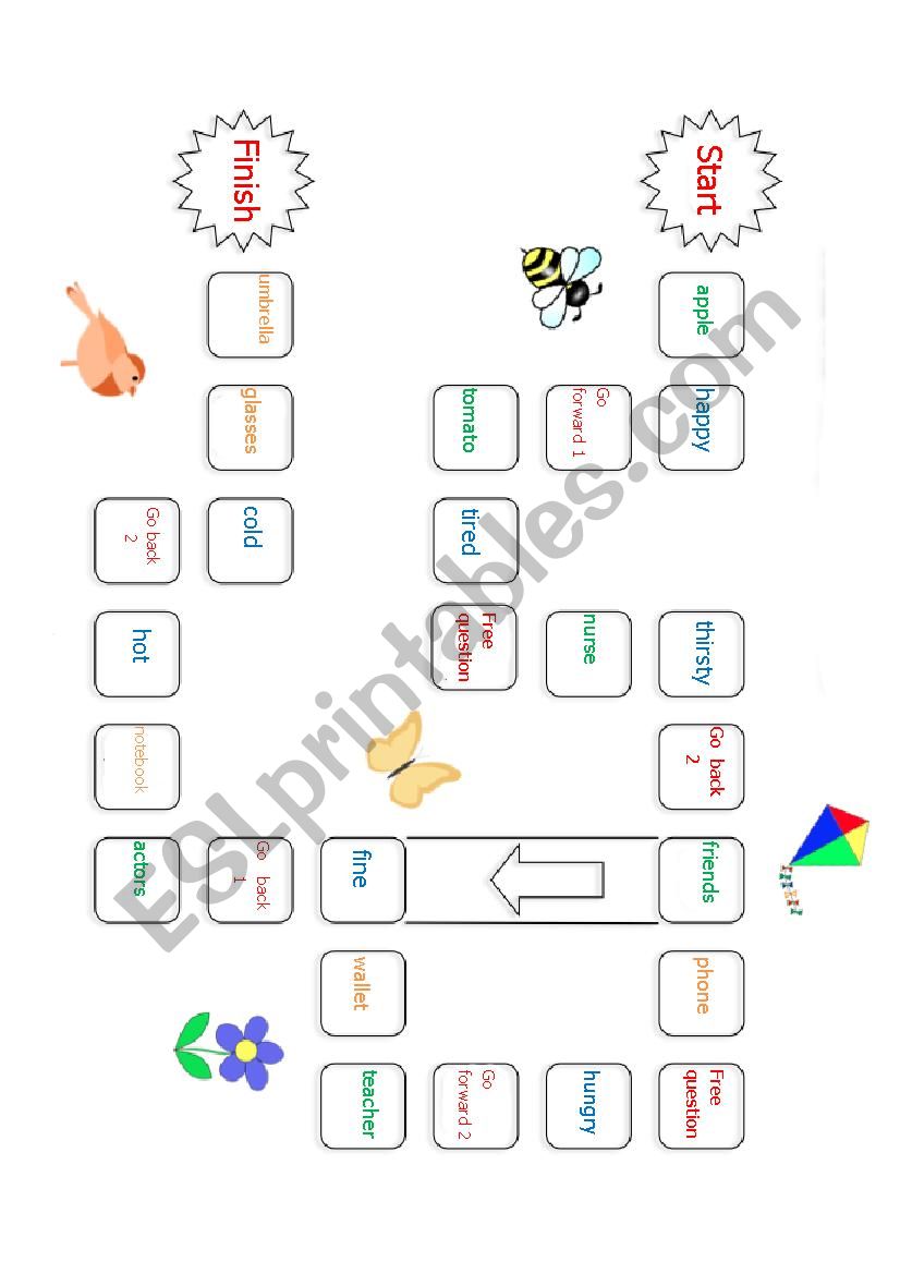 board game -nouns and adjectives