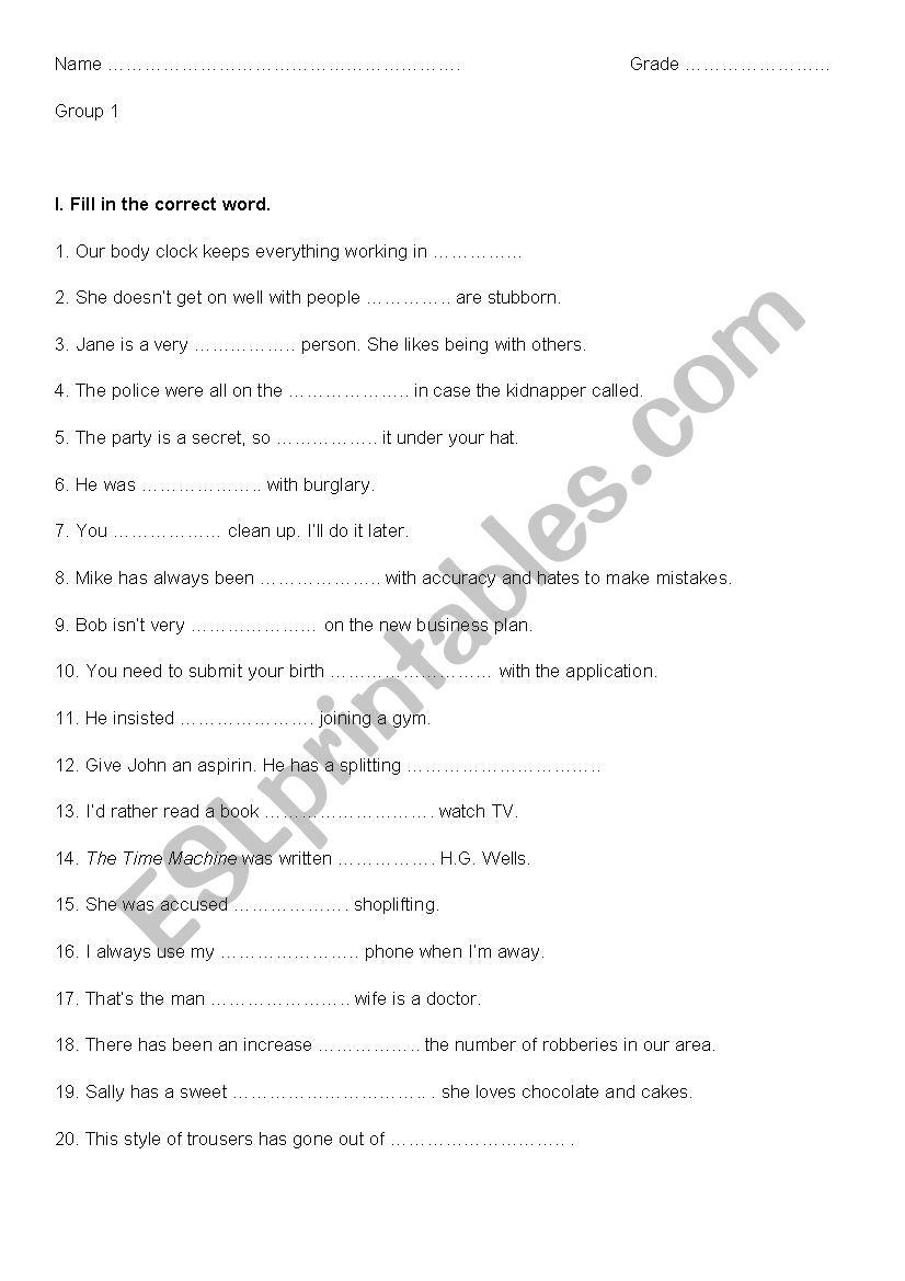 Upstream B2 test units 5-6 worksheet