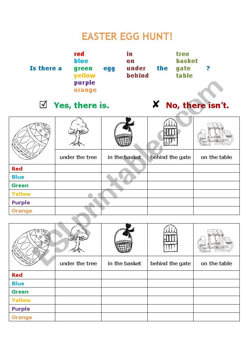 Easter Battleships worksheet