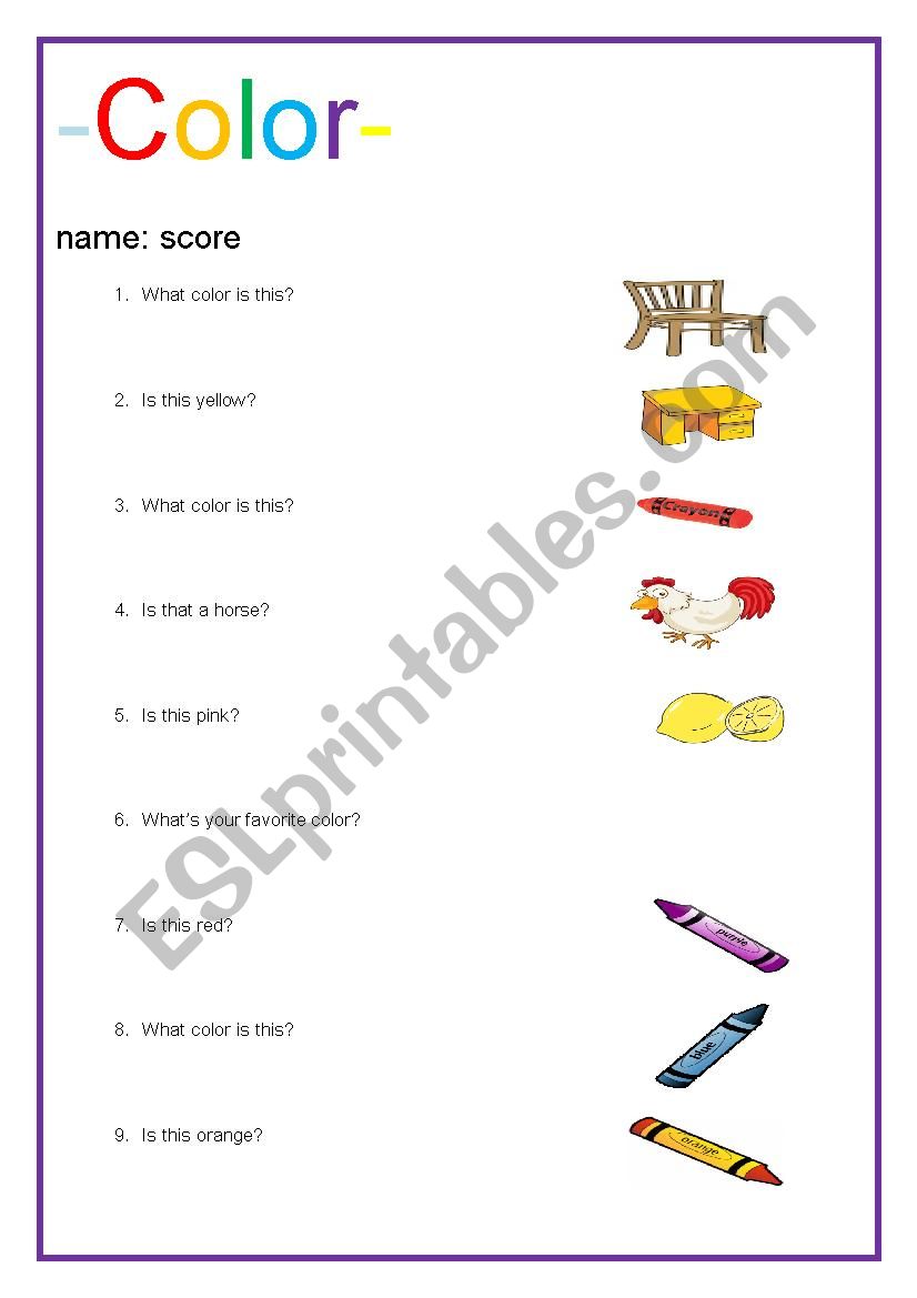 color worksheet