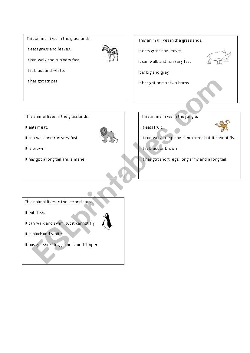 animals facts files worksheet