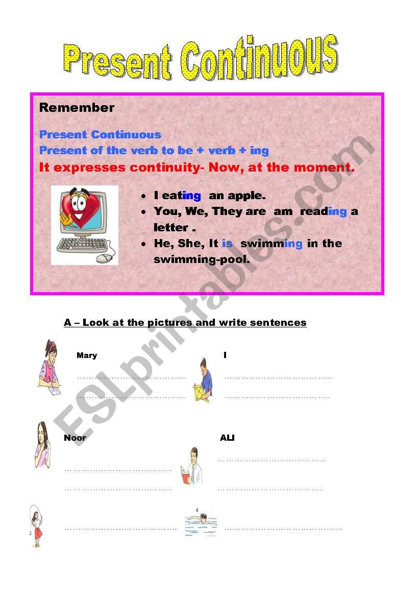 Present Continuous worksheet