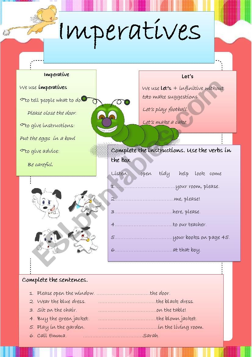 imperative worksheet