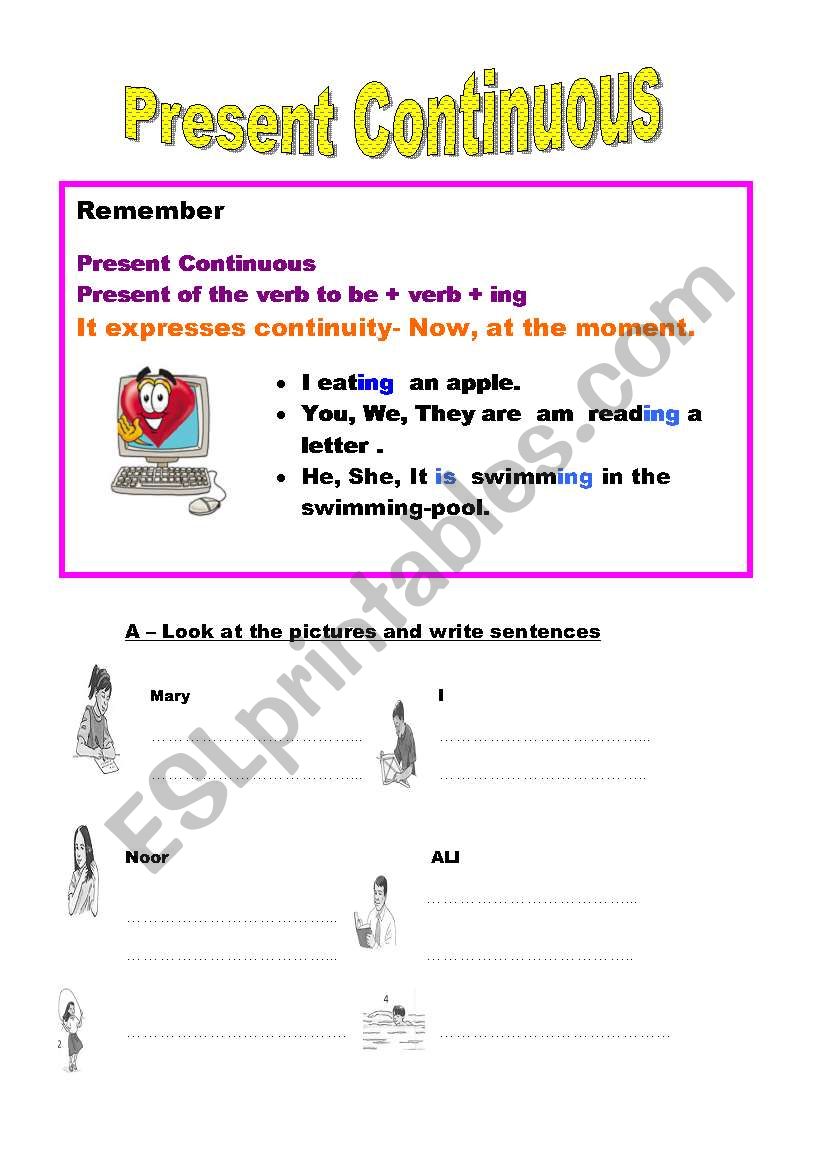 Present Continuous worksheet