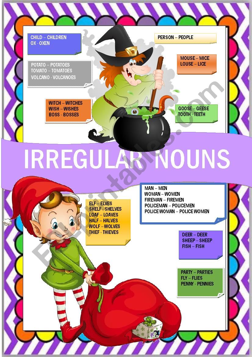 irregular plural nouns worksheet