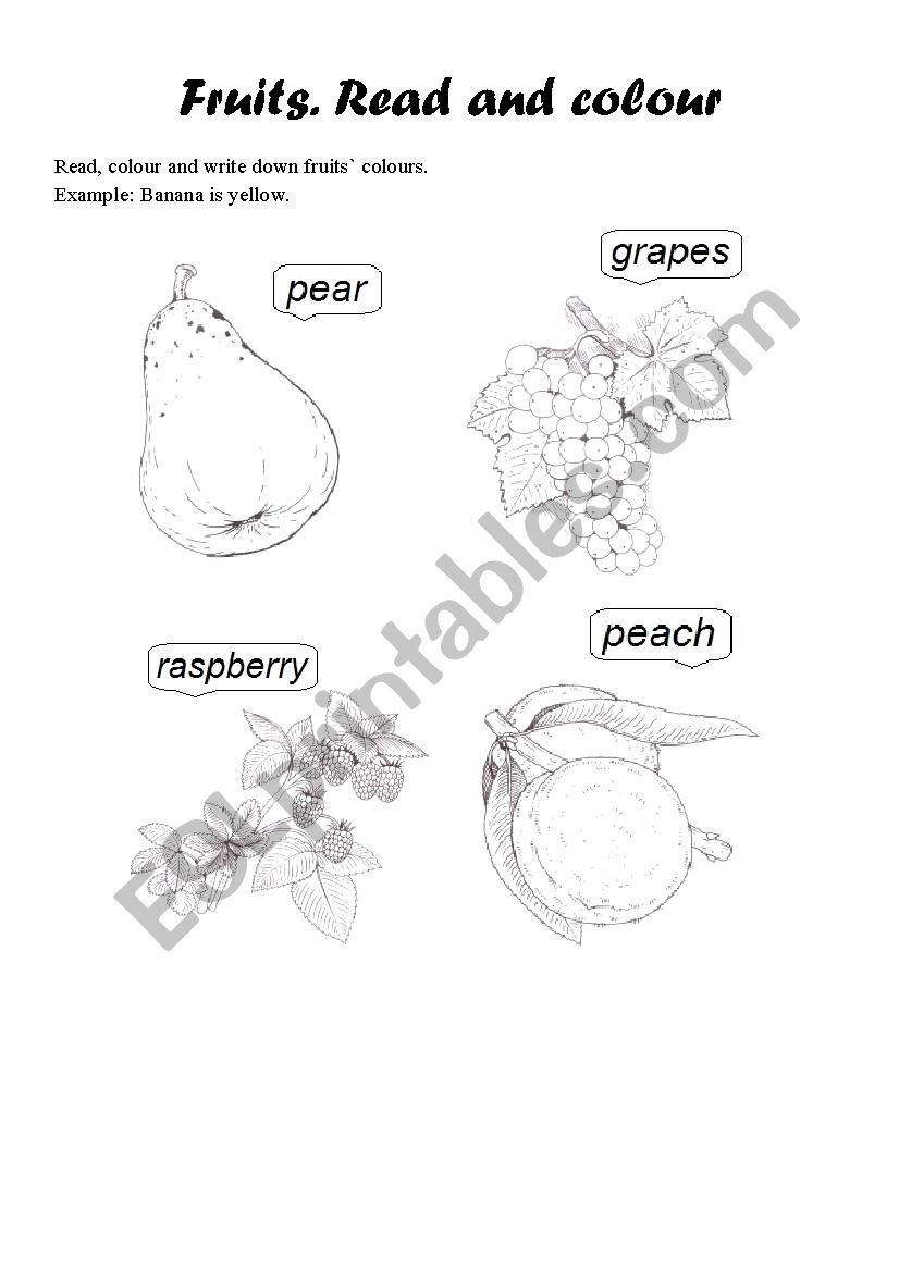 Fruits worksheet