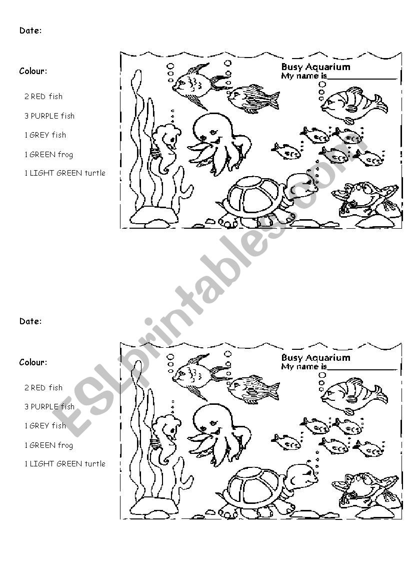 Colour the animals worksheet