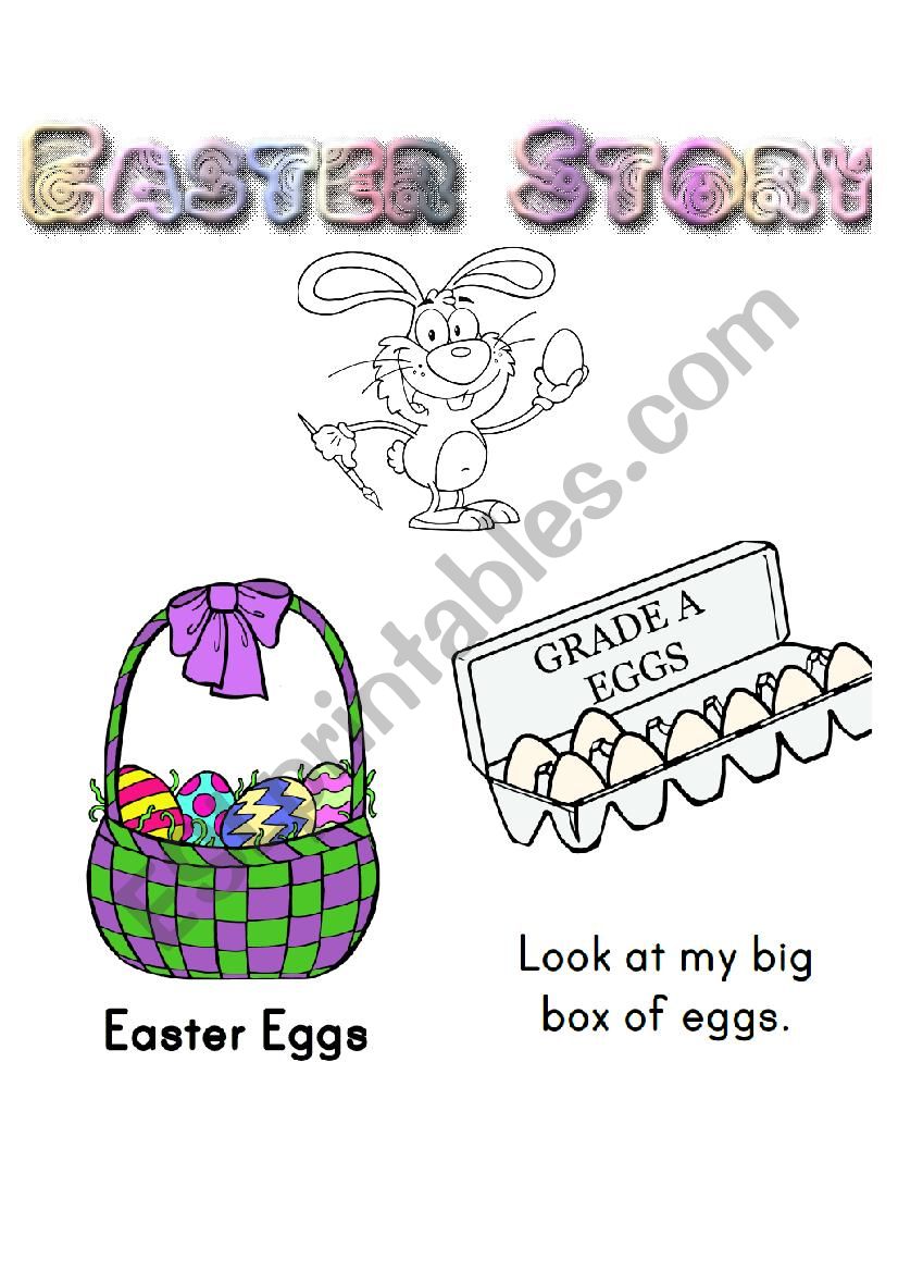 Easter easy reading with coloring story.