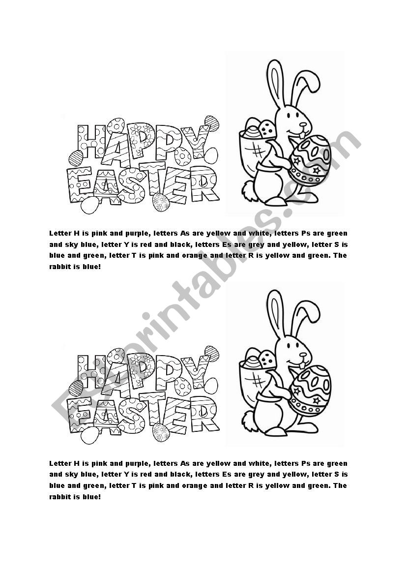 colouring for easter! worksheet