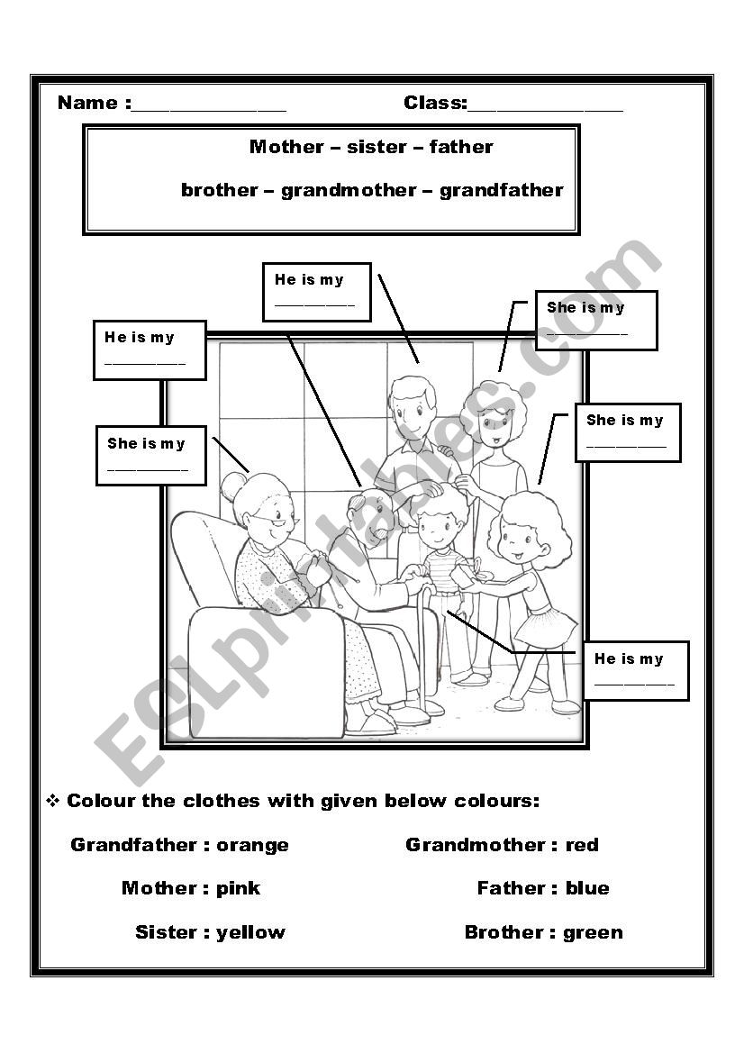 my family worksheet