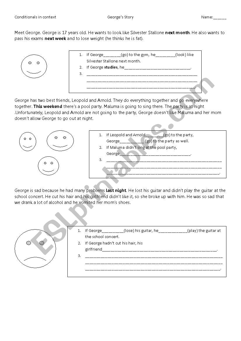 Conditionals in Context worksheet