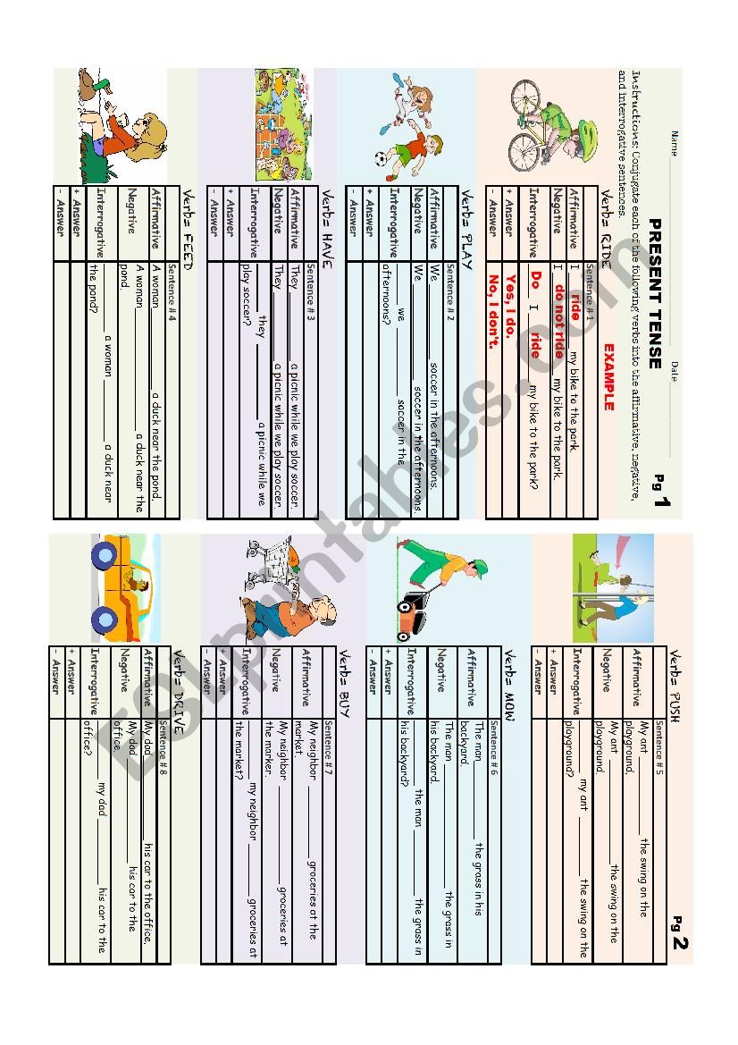 Present Tense worksheet