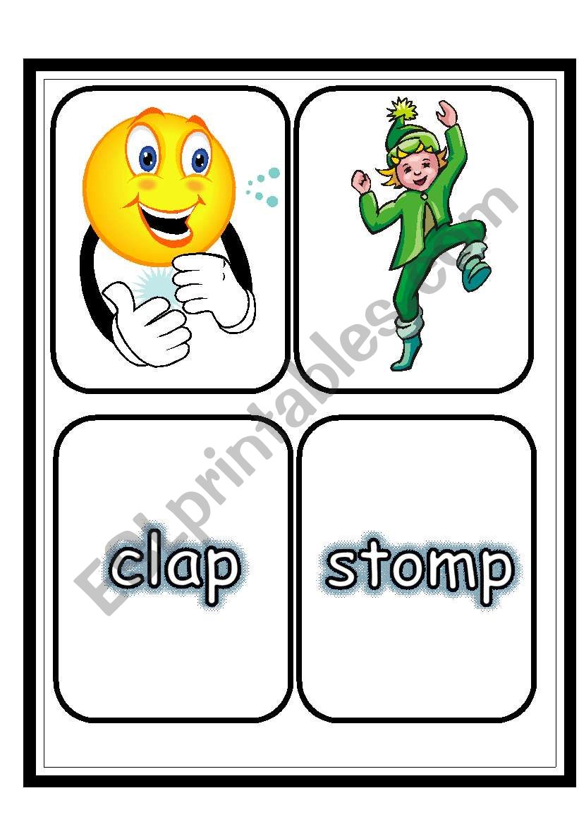IF YOURE HAPPY AND YOU KNOW IT - FLASHCARDS (2 PAGES) (30.07.2008)