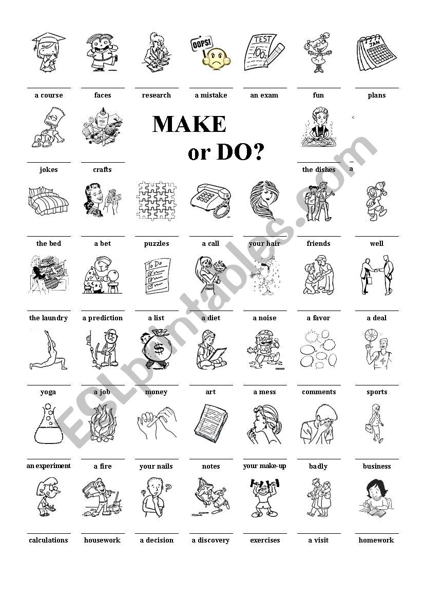 Make or Do? (collocations) worksheet