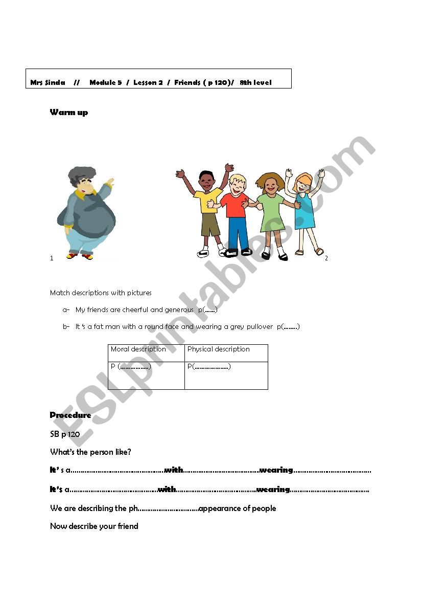 friends worksheet