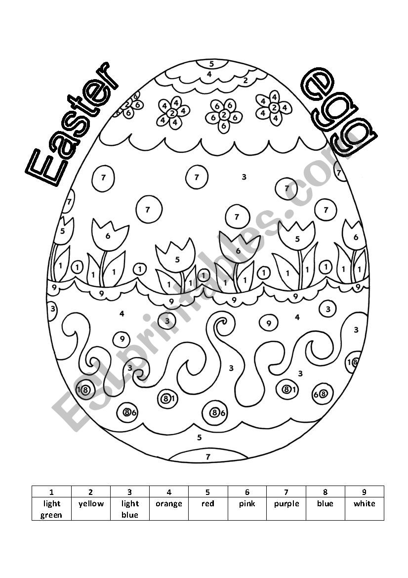 Easter egg worksheet