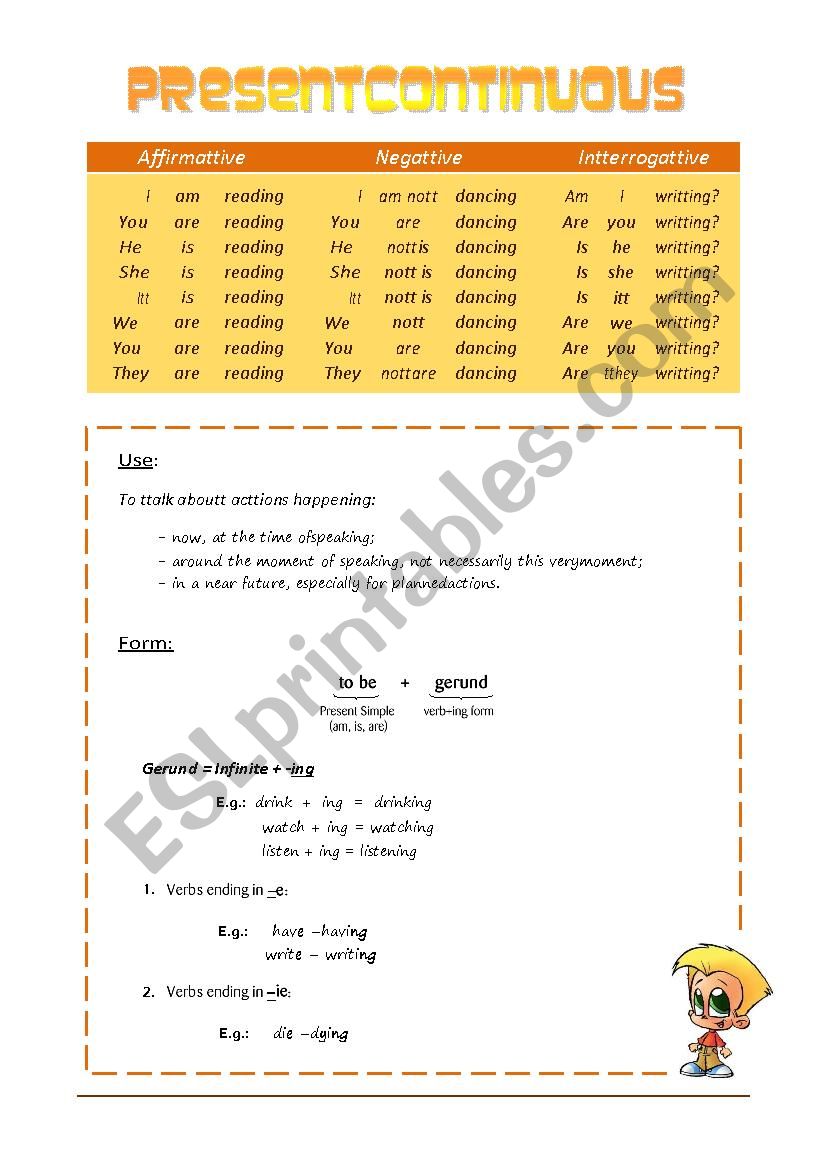 Grammar practise - Present Continuous