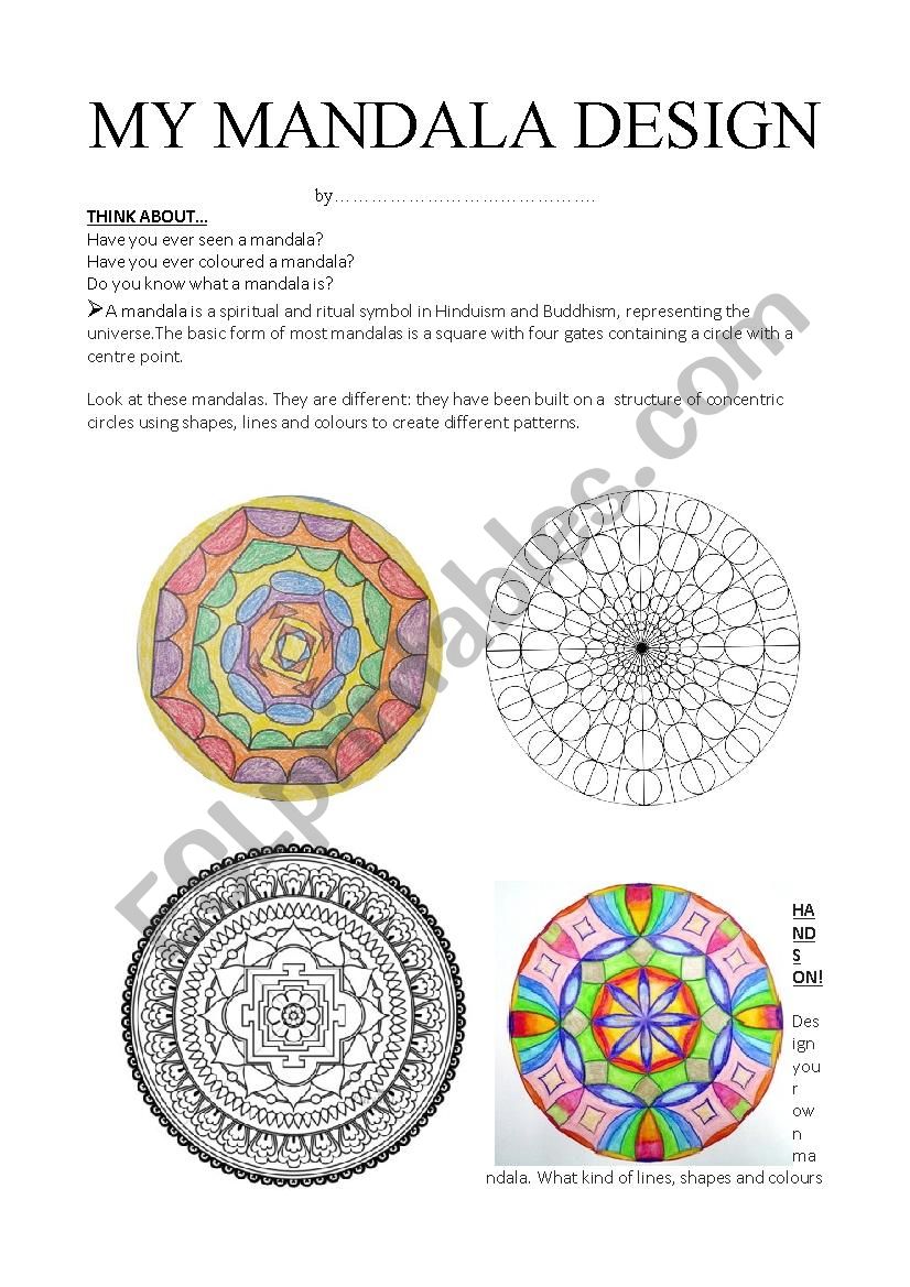 MY OWN MANDALA worksheet