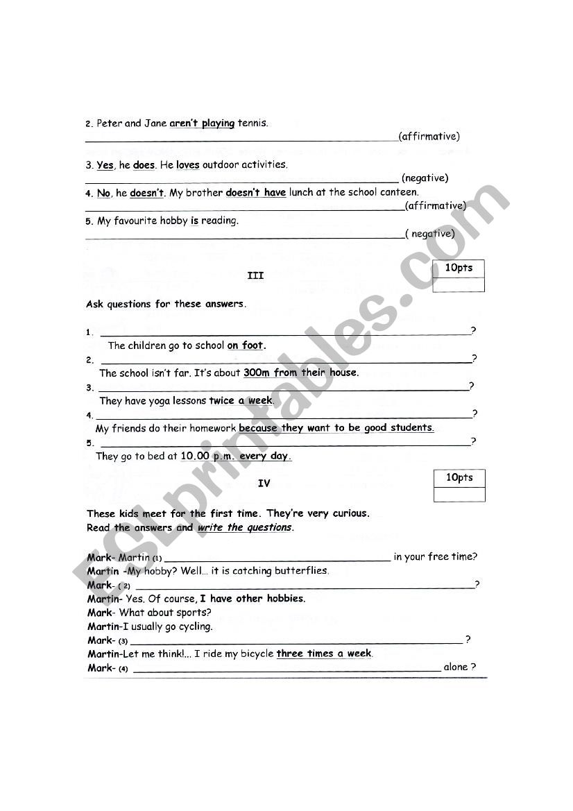 Grammar/vocabulary worksheet