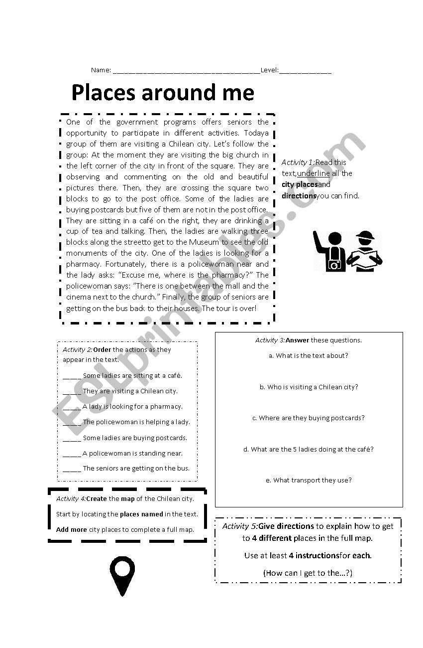 Giving directions worksheet