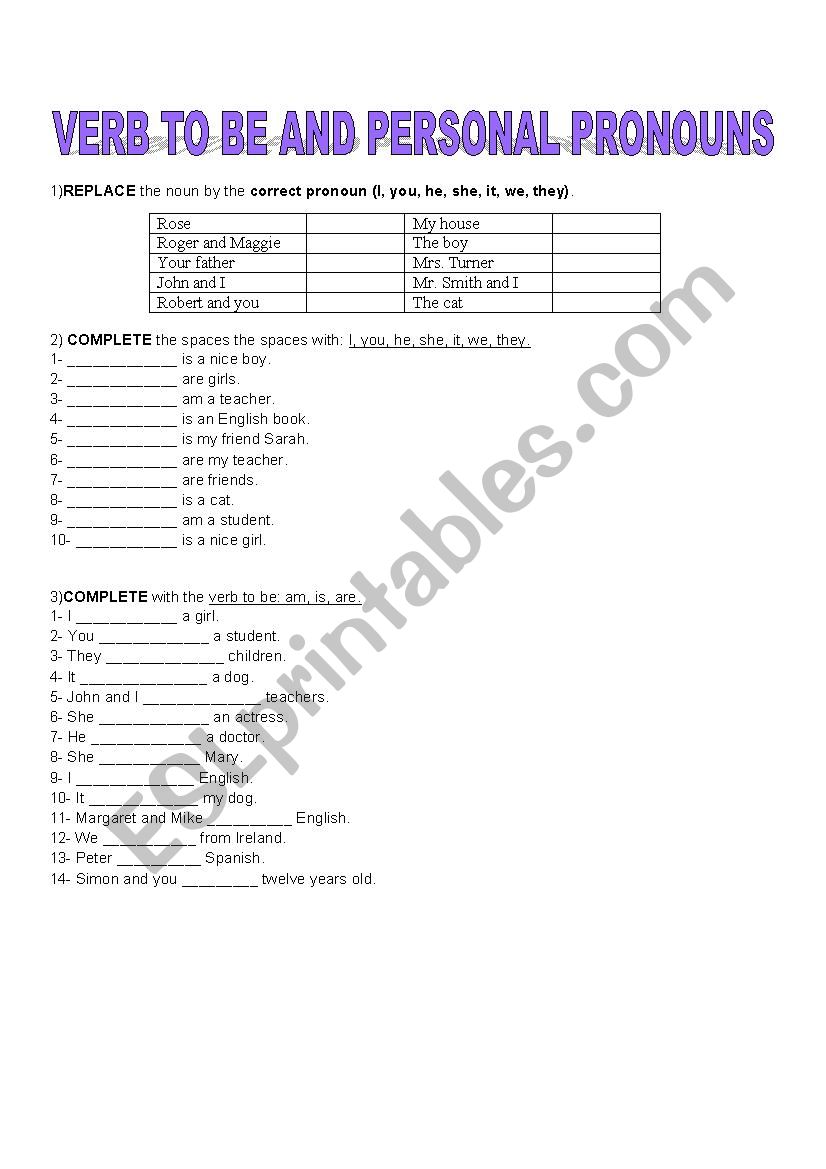 Review exercises Level 1 worksheet