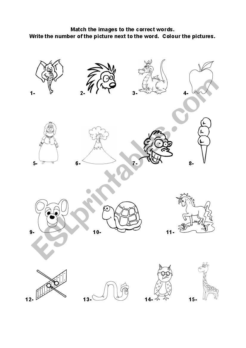 Matching (Elephant) worksheet