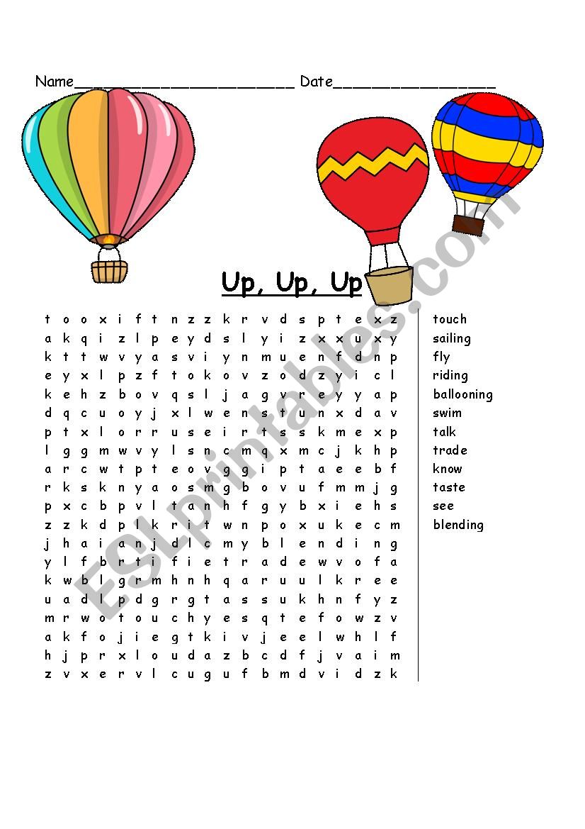 Up, up, up worksheet