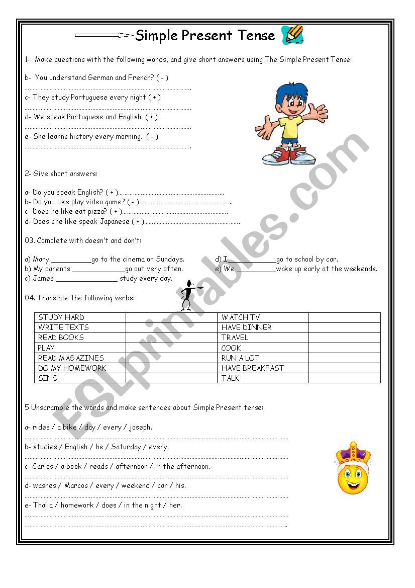 Simple Present Tense worksheet