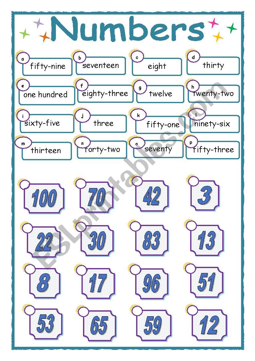 Numbers From 0 To 100 ESL Worksheet By Pauore94