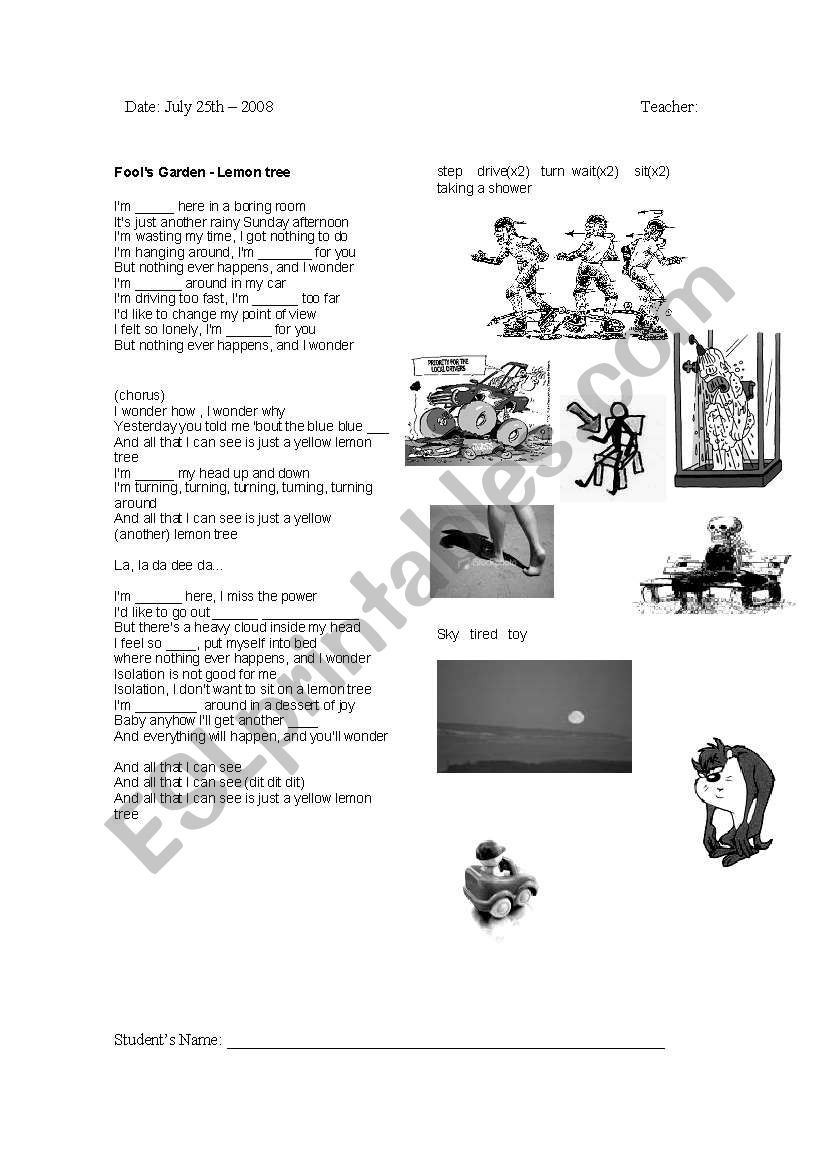 lemmon tree worksheet