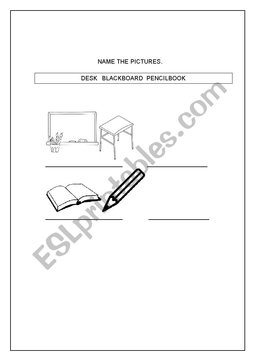 School Objects worksheet