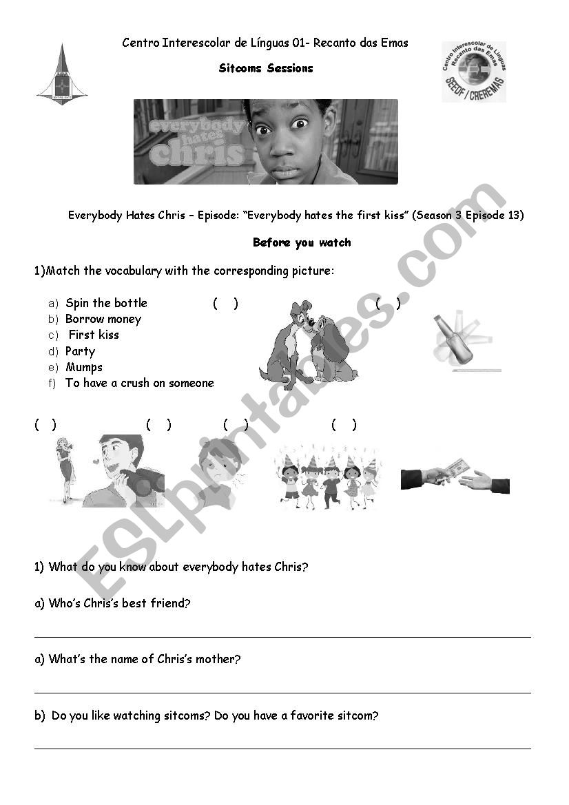 Everybody hates Chris worksheet