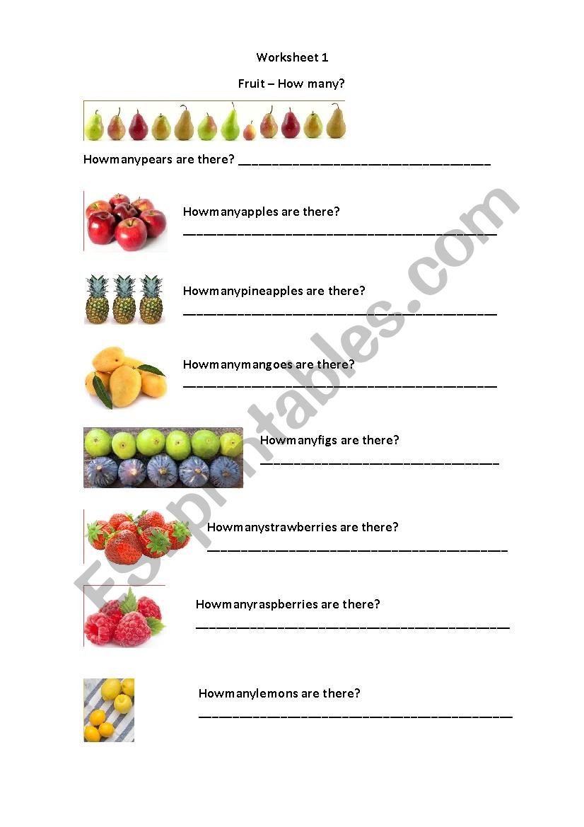 fruit worksheet