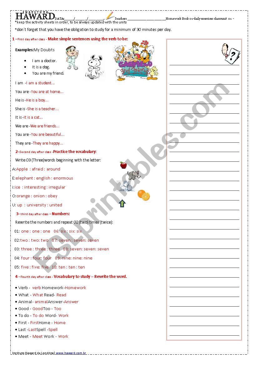 Book 1 - Greetings worksheet