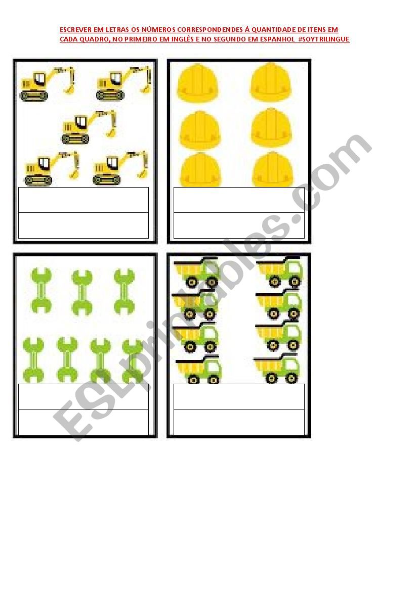 numbers and números. Spanish and English