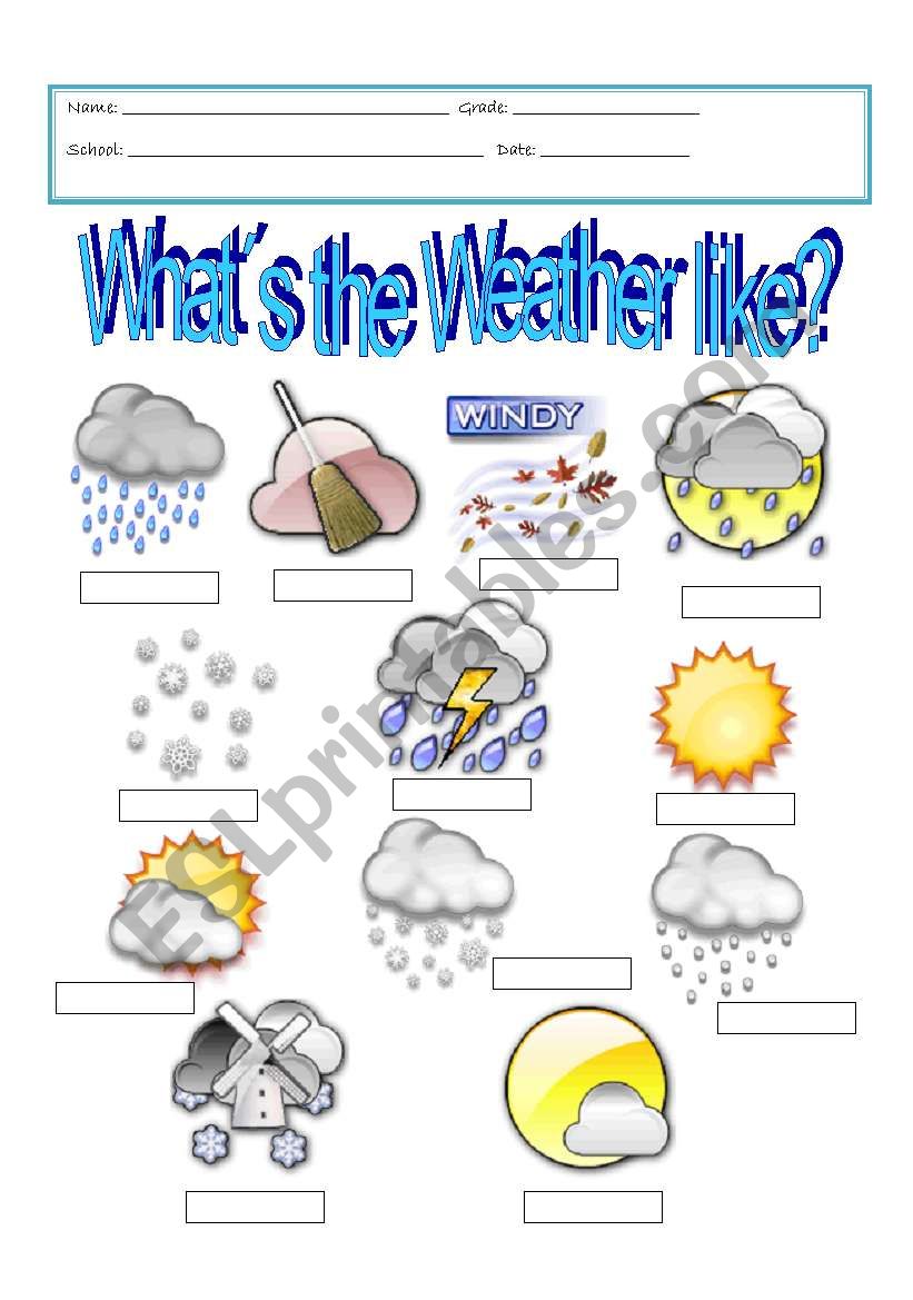 Weather worksheet