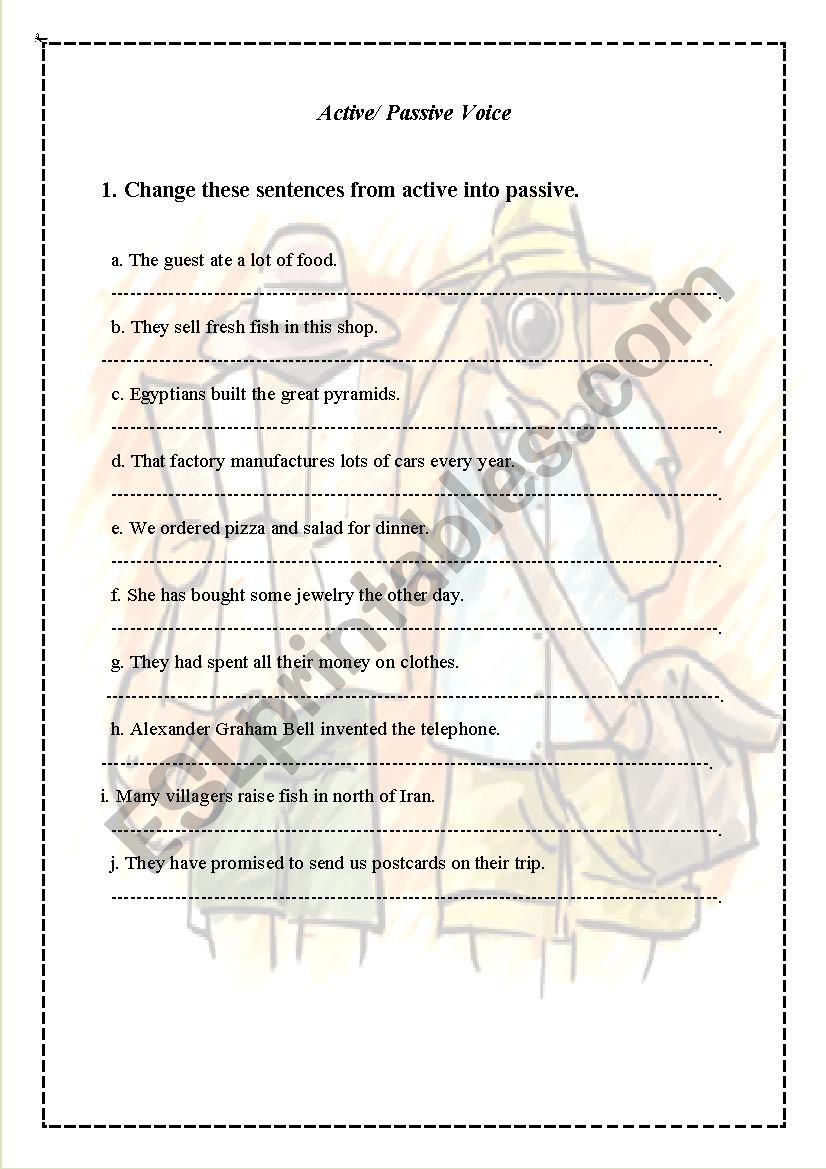 Active passive task with answers