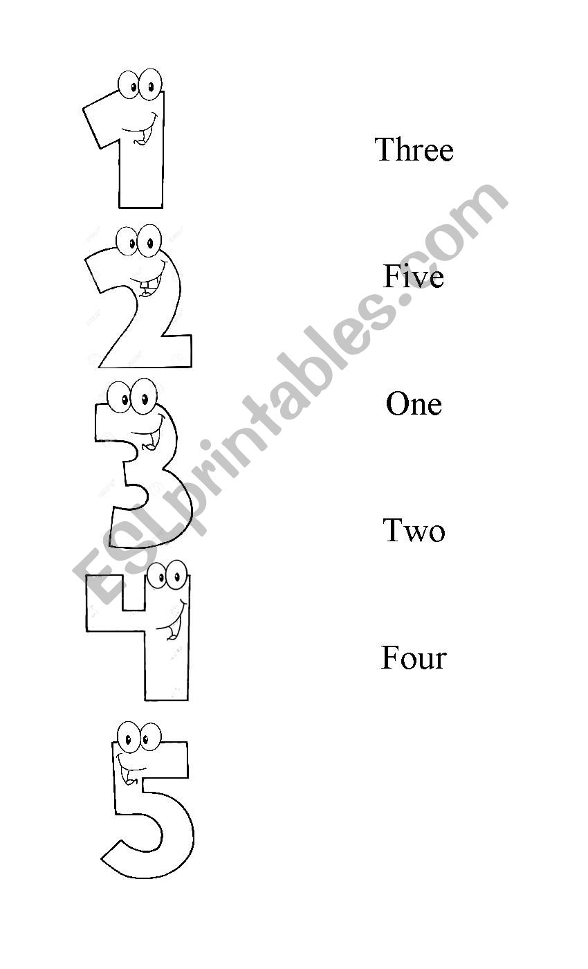 Numbers 1 to 5 worksheet