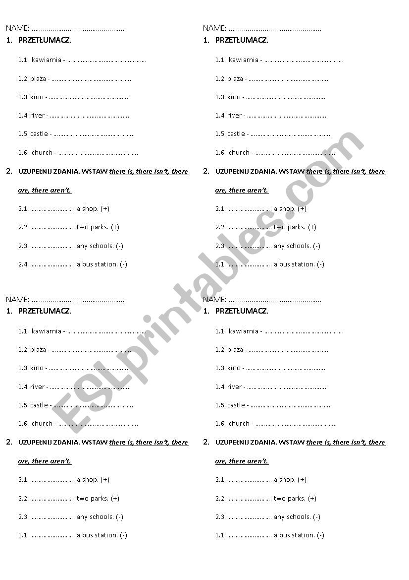 there is/are worksheet
