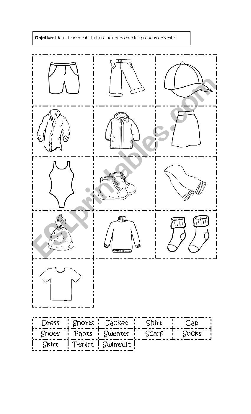 Clothes worksheet