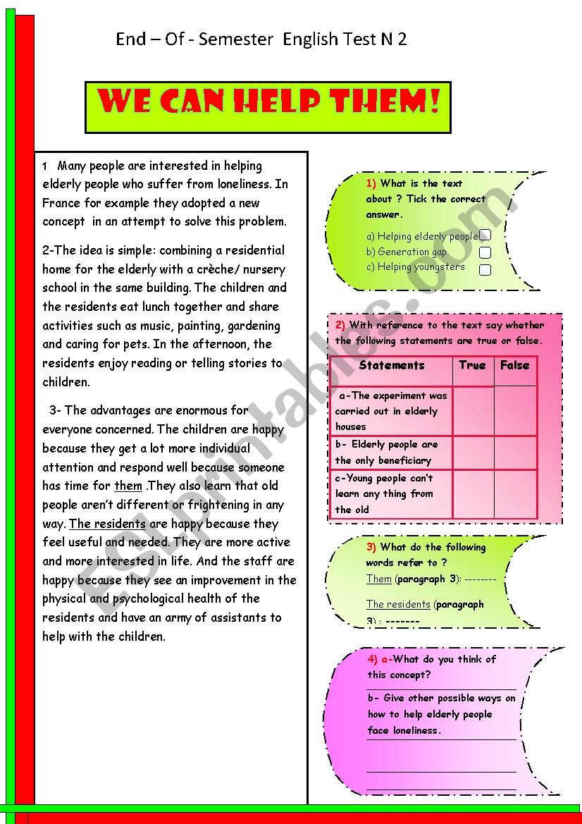  end of semester test n 2 worksheet