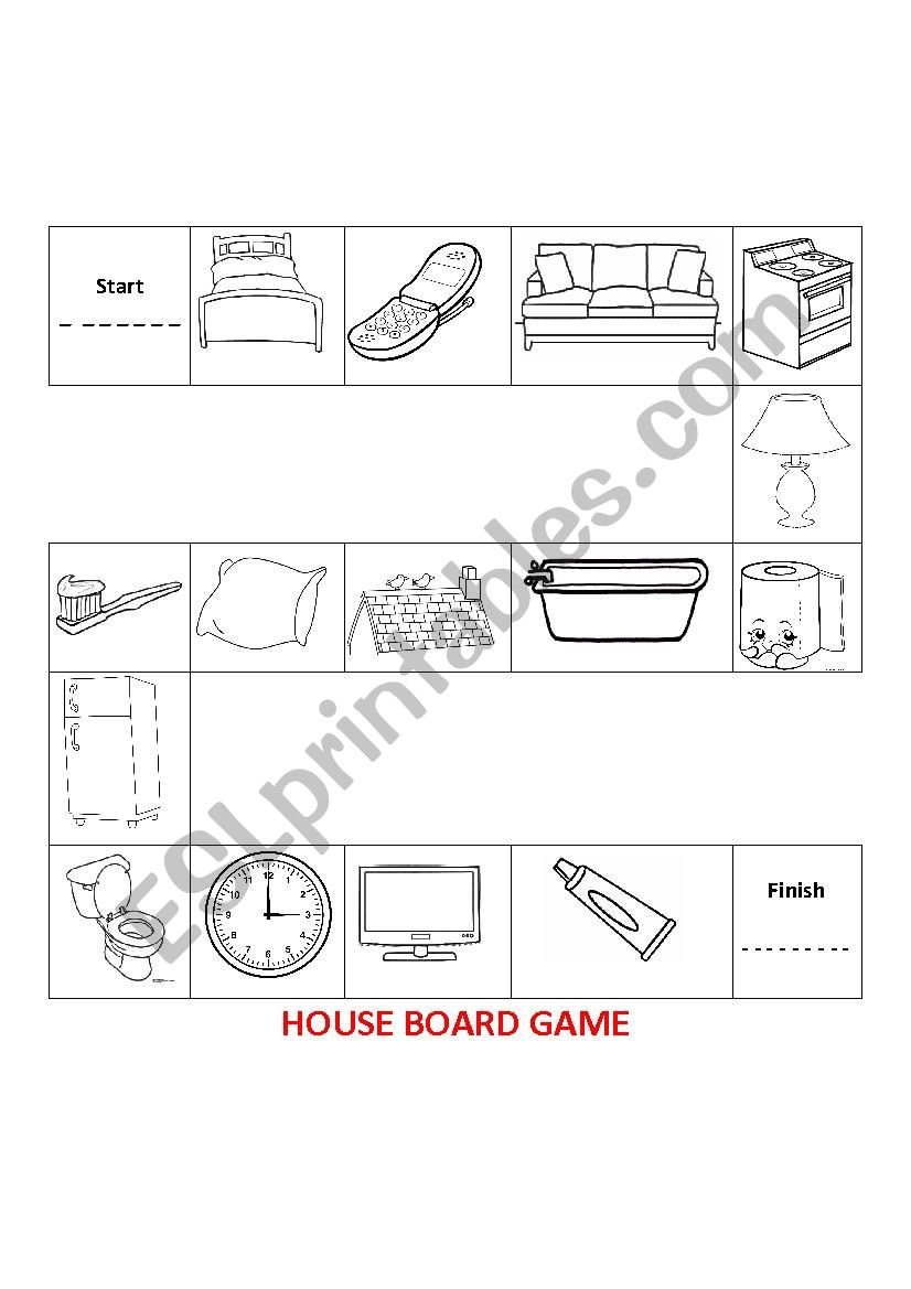 House board game  worksheet