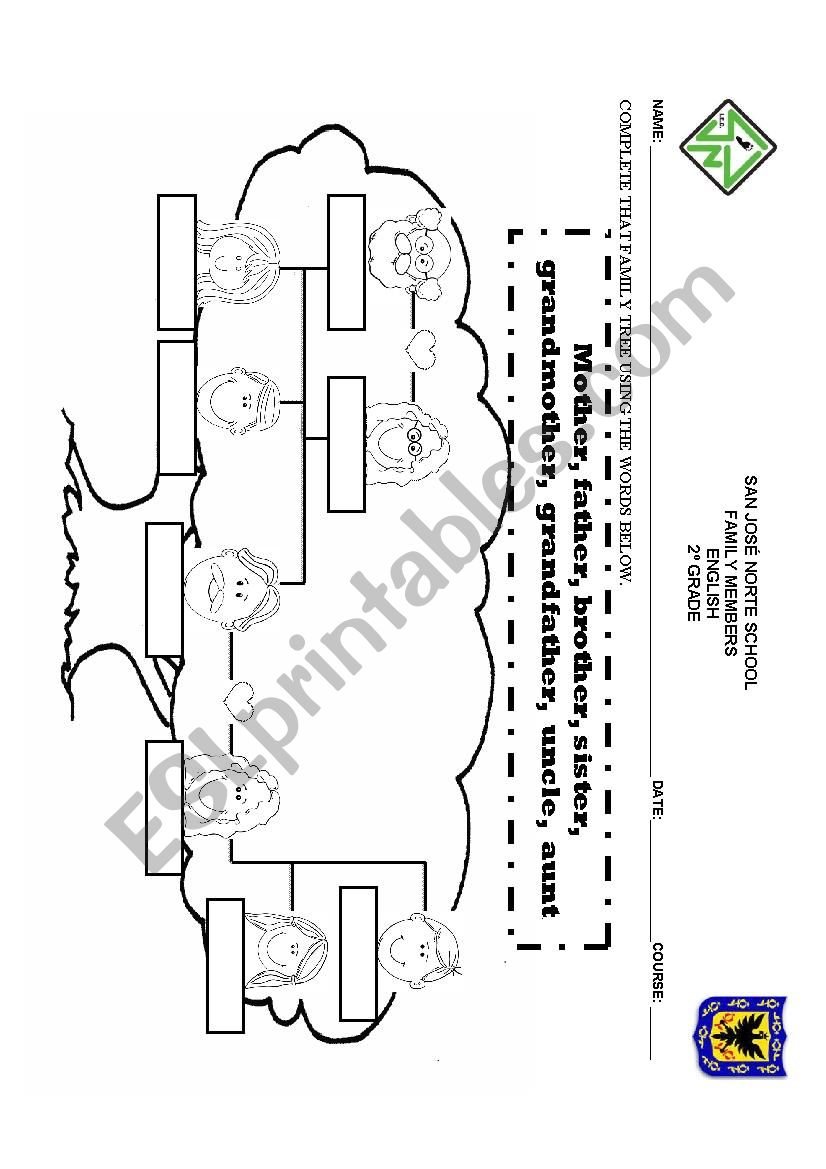 FAMILY MEMBERS worksheet