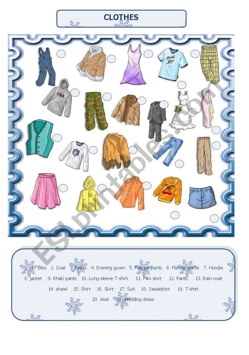 Clothes (30.07.08) worksheet