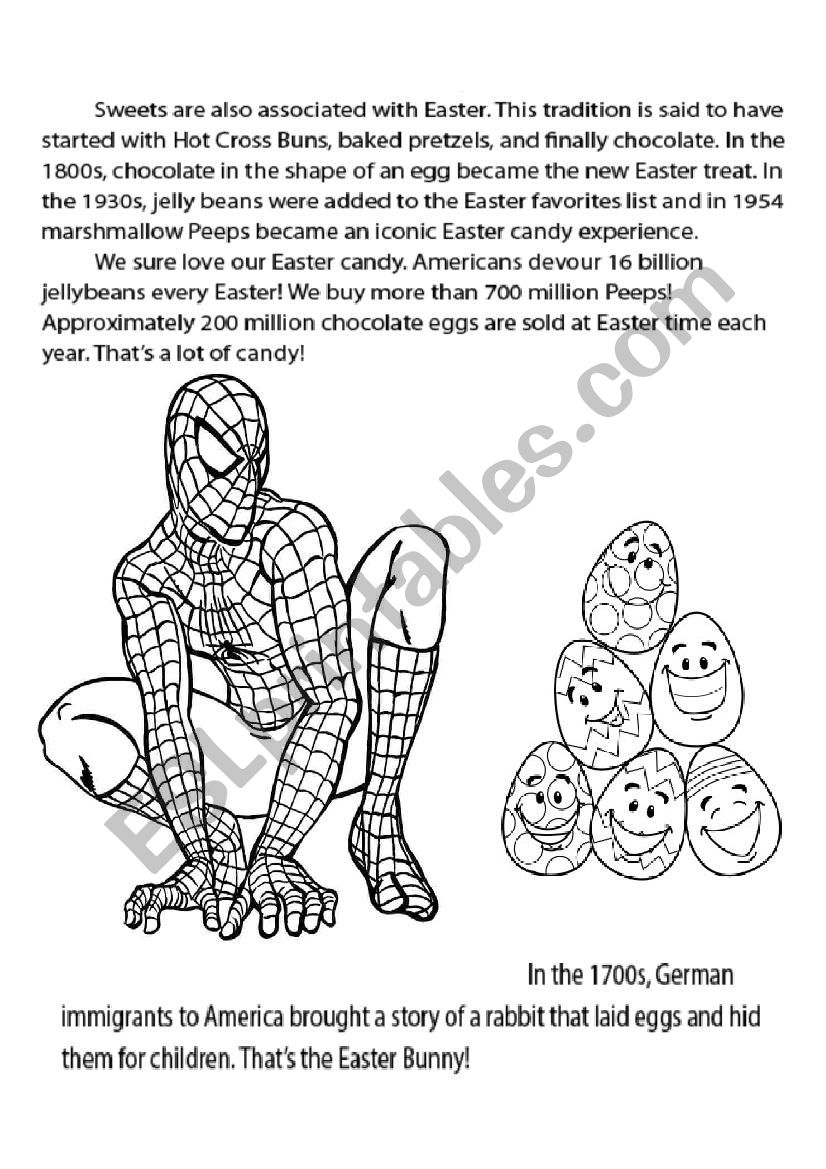 Easter story with facts, coloring and word search. Entire package.