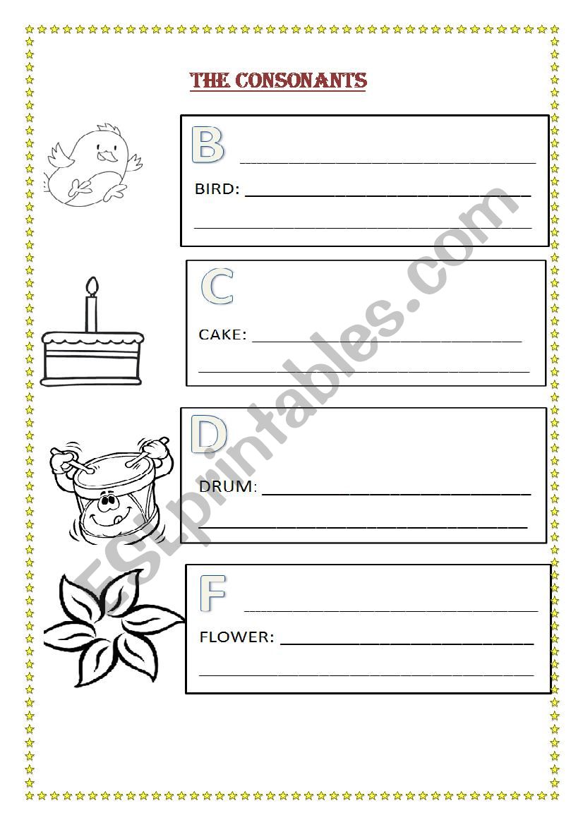 Learning the Consonants worksheet