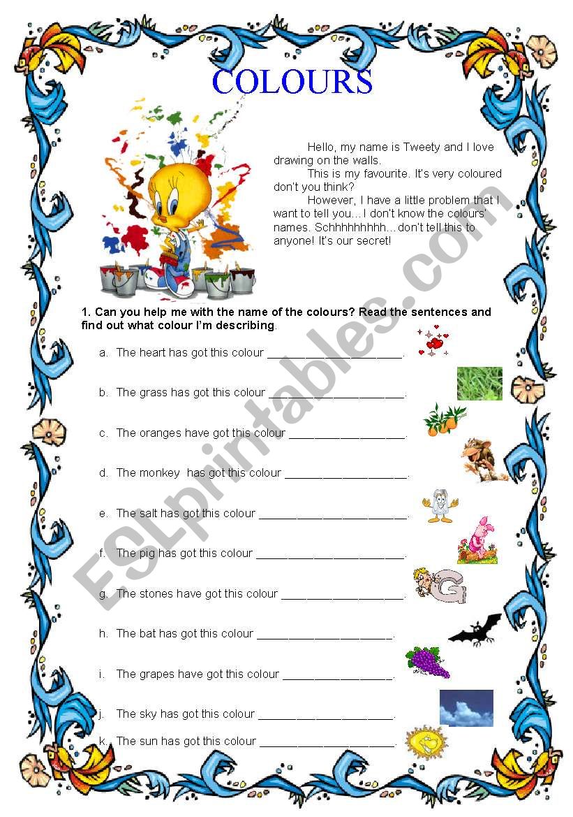 Colours (29-07-2008) worksheet