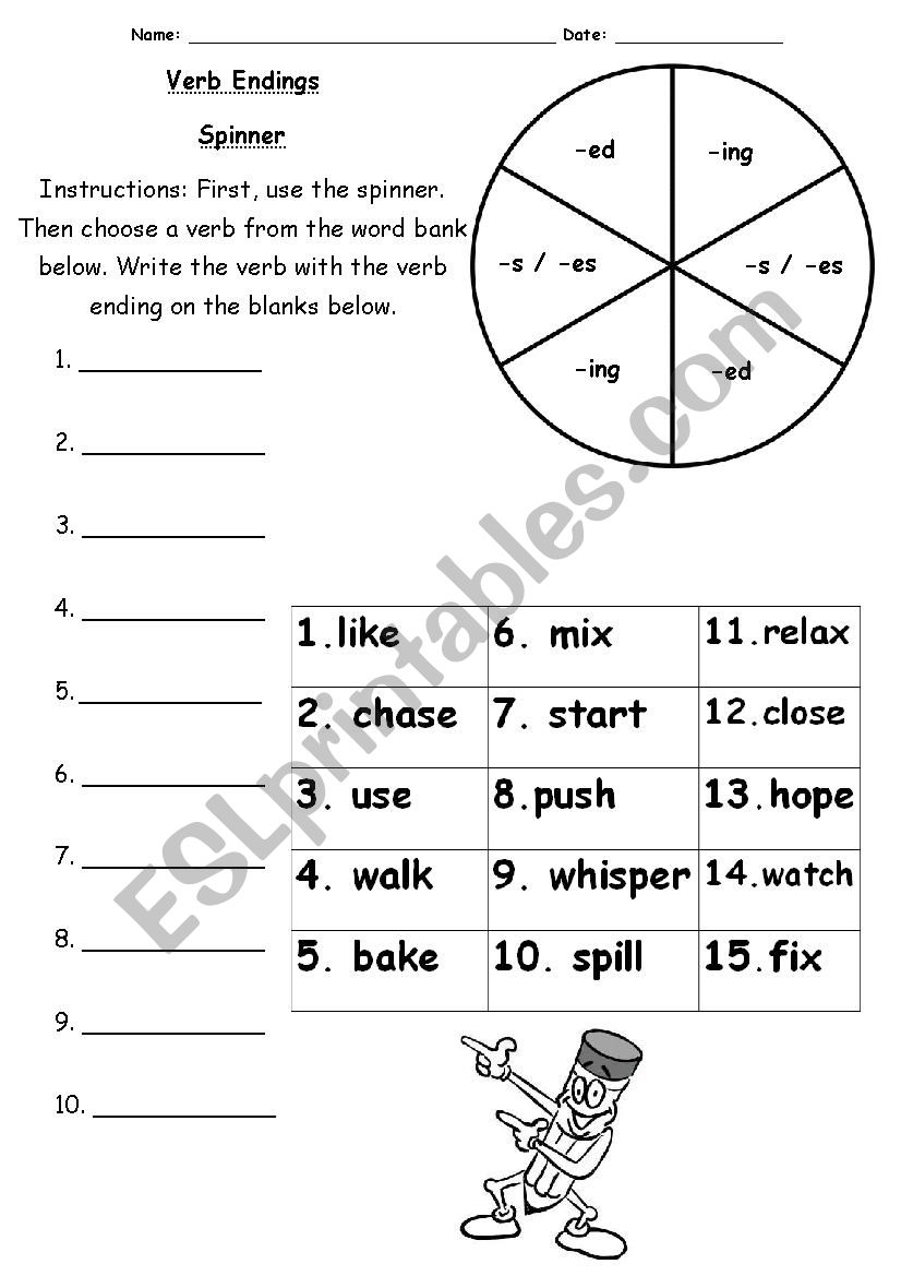 verb-endings-spinner-esl-worksheet-by-shaniyasidd-gmail